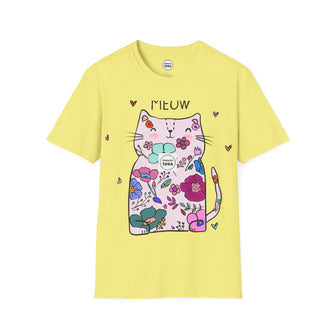 Women's Soft Style T-Shirt Flower Cat